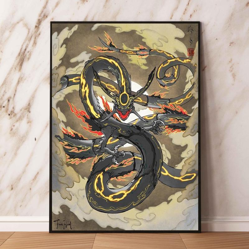 Lugia Ho-Oh Pokemon Unframed Canvas Painting Comic Themed Anime Wall Decor  Unique Collection Enhance Your Living Space