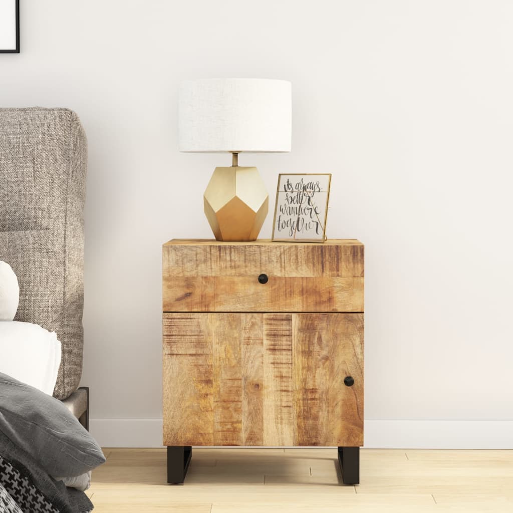 Nightstand 50x33x60 cm Solid Mango Wood & Engineered Wood