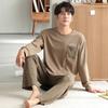 Pajamas Men'S Spring And Autumn Cotton Long Sleeve Autumn Crew Neck Pullover Sports And Leisure Cotton Homewear Suit