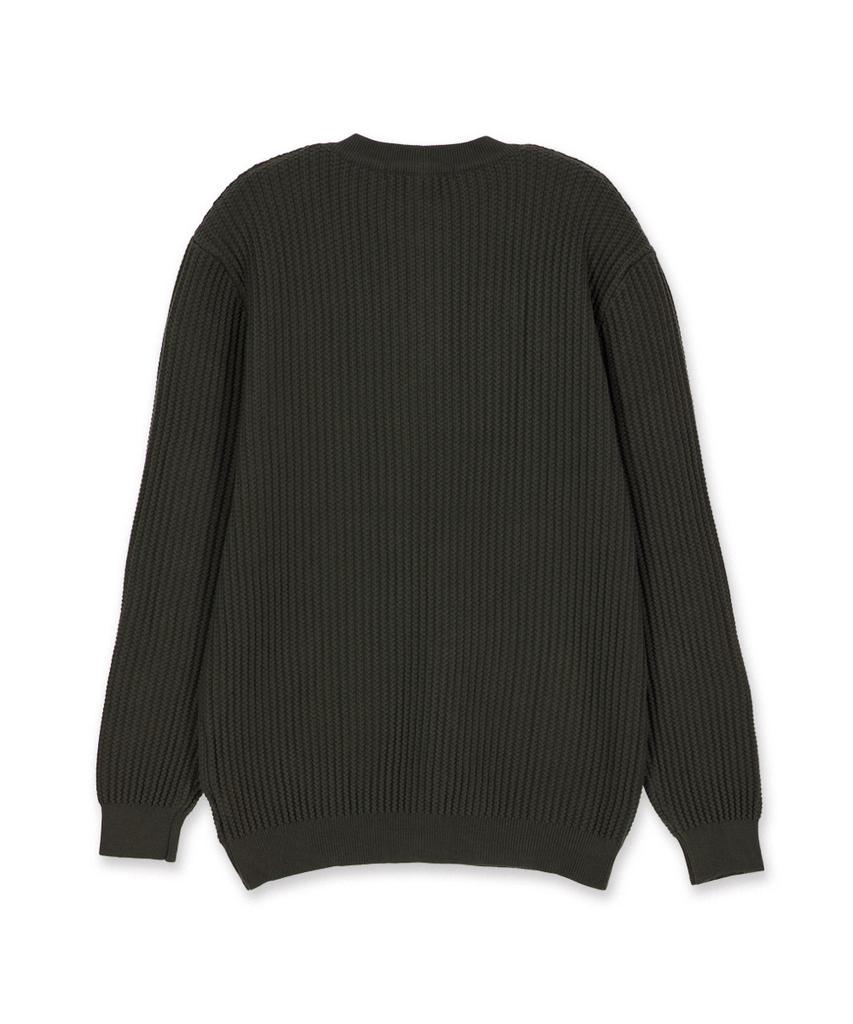 MAKEITTO Daily Viscose Henley Neck Knit_Khaki