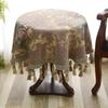 European Style Chenille Jacquard Tablecloth Table Cover Cloth Round Jacquard Coffee Table Tassel Tablecloth
