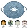 Silicone Splatter Screen for Frying Pan Grease Oil Splash Guard with Handle Heat Insulation Cooling Mat Strainer Drain Board for Baking Cooking