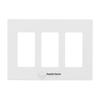 White Three-Gang Screwless Wall Socket Faceplate (US Standard)