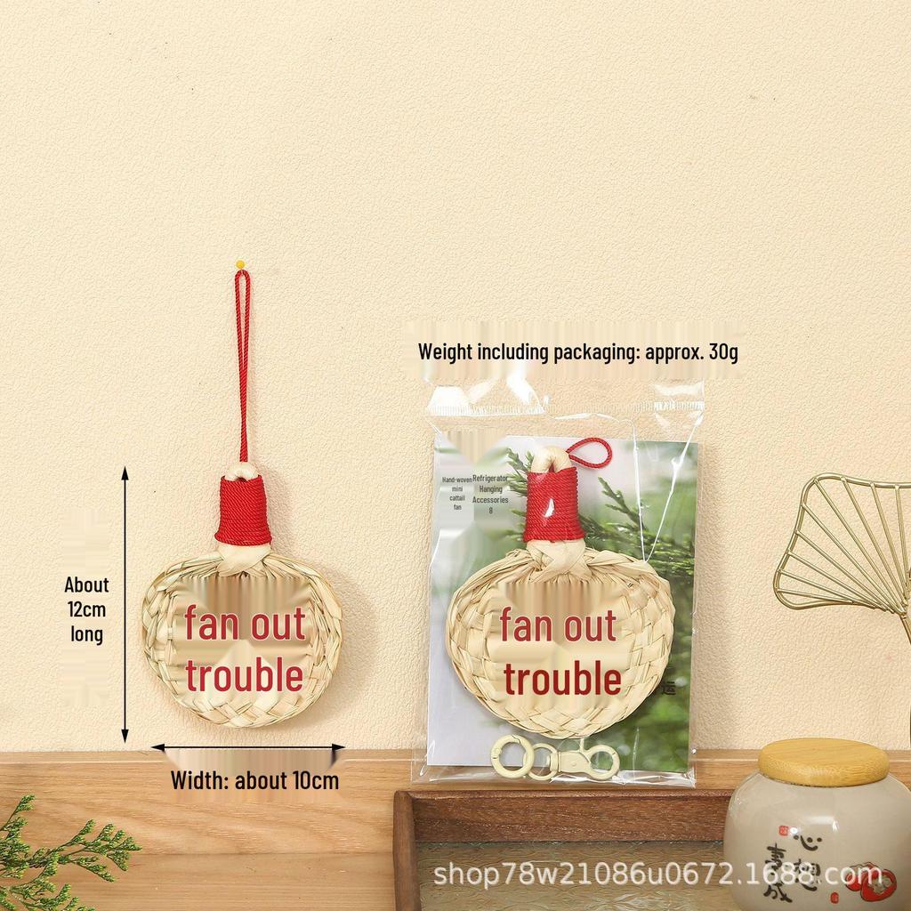 2026 Dragon Boat Festival Mugwort Fan Pendant & Indoor Sachet Bells for Door Handle and Decoration