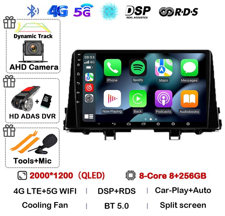Android 14 Carplay WIFI+4G For KIA PICANTO Morning K 2016 2017 2018 2019 Car Stereo Radio Autoradio Multimedia Player Monitor BT