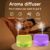 500ml Essential Oil Diffuser Quiet Aroma Mist Diffusers Remote Control Ultrasonic Air Humidifier with 7 Colors Light for Bedroom