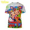 Fashion 3D T-shirt Personality Oil Painting Cow Face Graphic T Shirts Short-sleeved Animal Printing Tees Tops Casual Oversized Mens Tshirt
