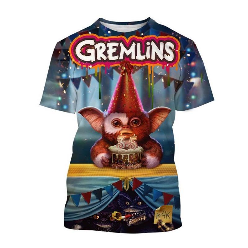 Fashion Hot Sell New Christmas Horror Movie Gremlins 3D Printed T-shirt Puppet Monster Printed T-shirt Men and Women Kids Tops
