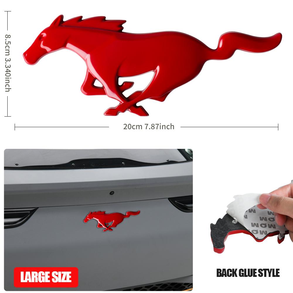 AJX1 3D Meatl Car Front Hood Grill Tail Trunk Sticker Badge Cover Decoration For Ford Mustang Fiesta Focus Mondeo Mk4 Fiesta Kuga St