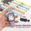 Apple watch ultra2 uchun konfet rangli qatronli tasma 49mm 45mm 44mm 42mm 41mm 40mm 38mm 9 87 Macaron bilakuzuk apple Watch tasmalar uchun iwatch tasmasi uchun kamar