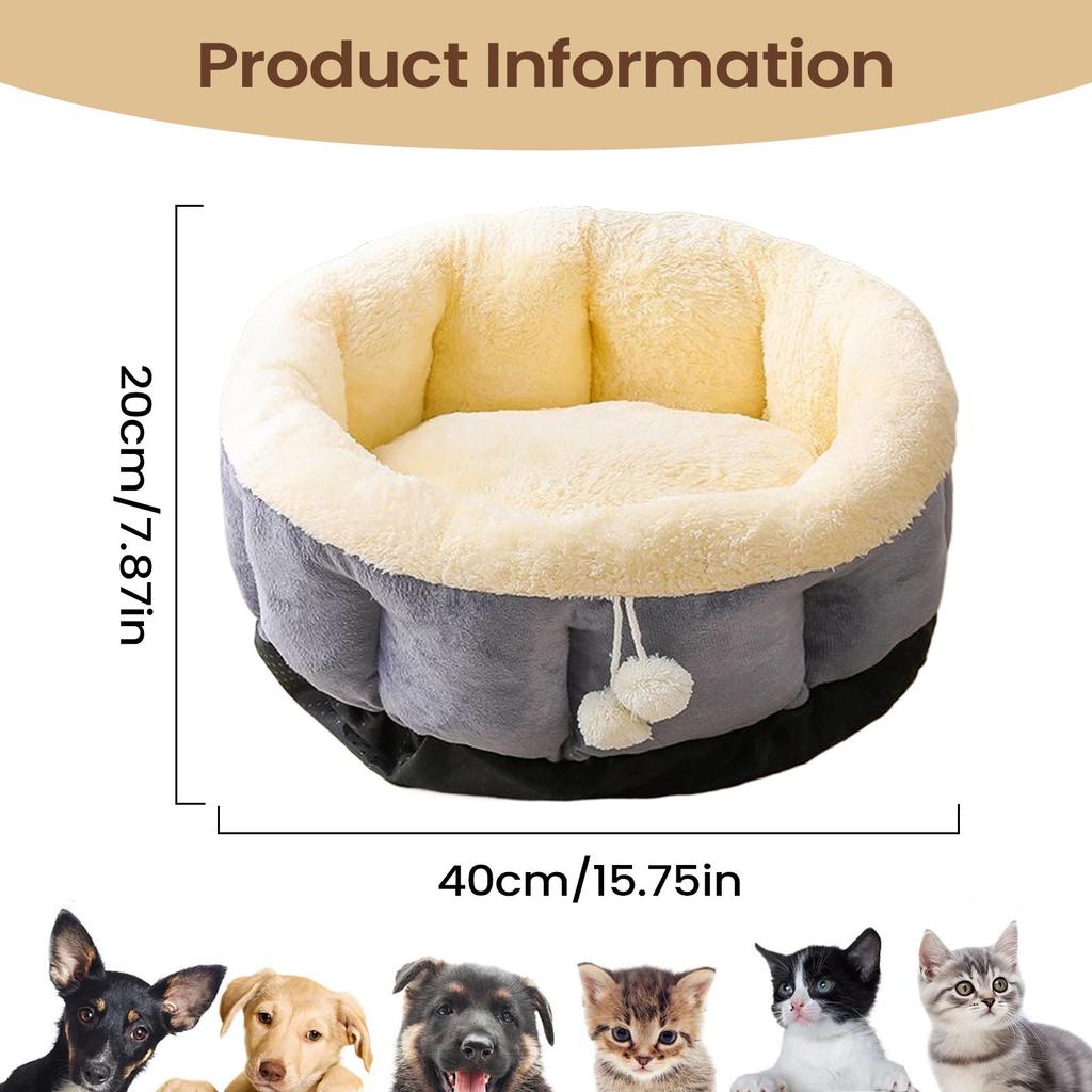 Cat Donut Bed Washable Calming Nest Small Cat Bed Plush Cushion For Puppy Small Dog Indoor Sleeping Living Room Balcony Home