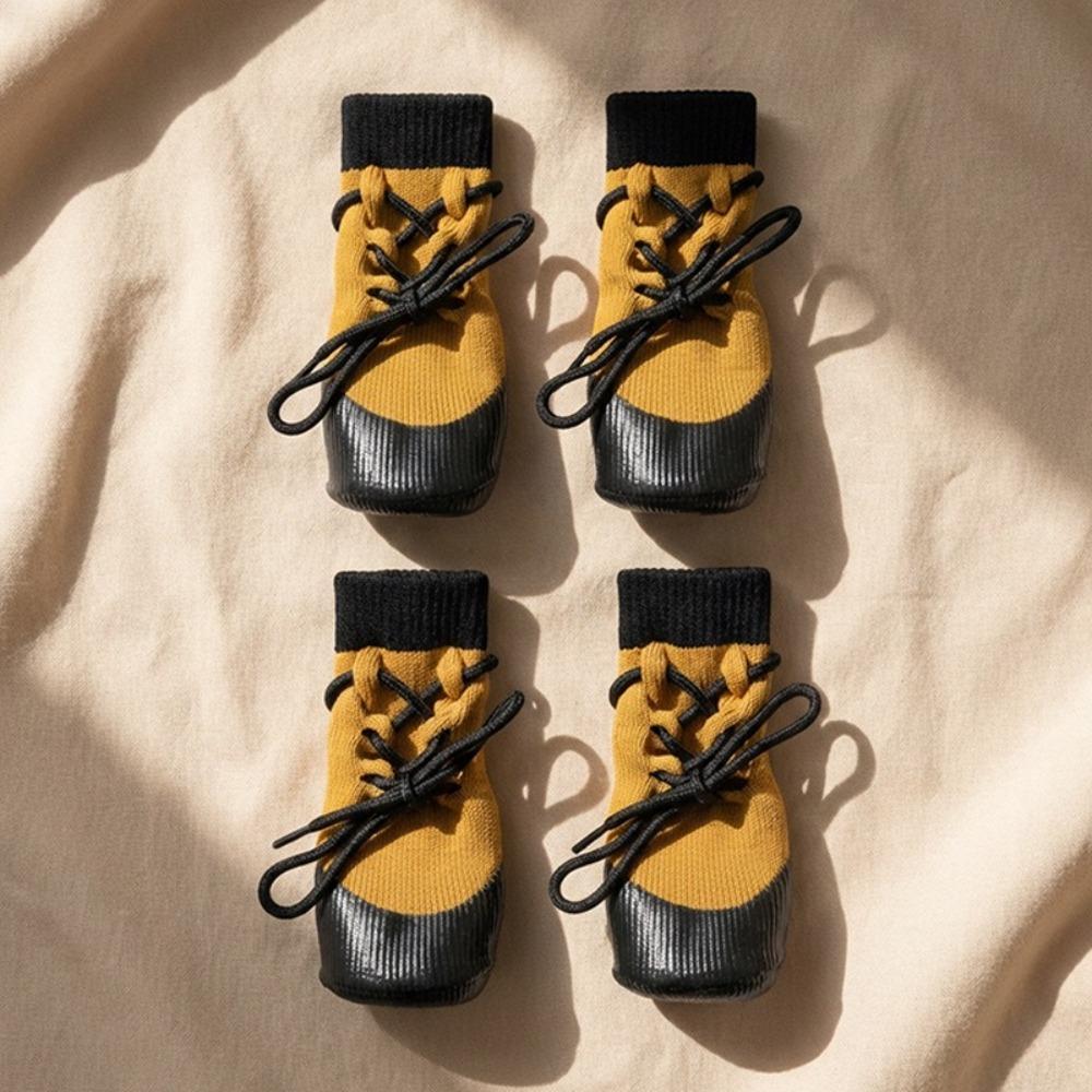 4PCS Adjustable Straps Dog Paw Protection Waterproof Elastic Dog Booties All Seasons