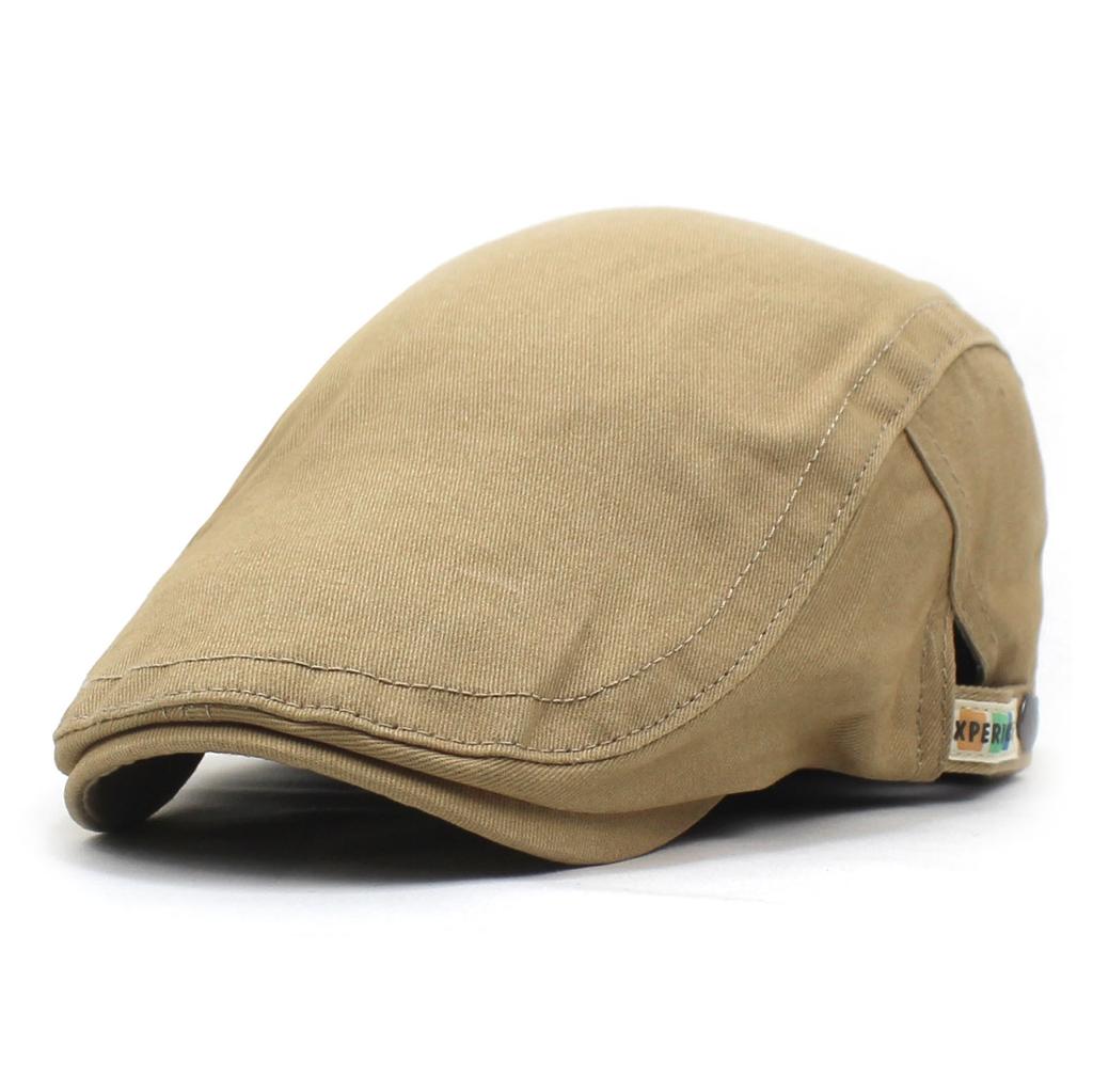Summer new fashion beret solid color cotton cap men's and women's summer visor letter forward hat