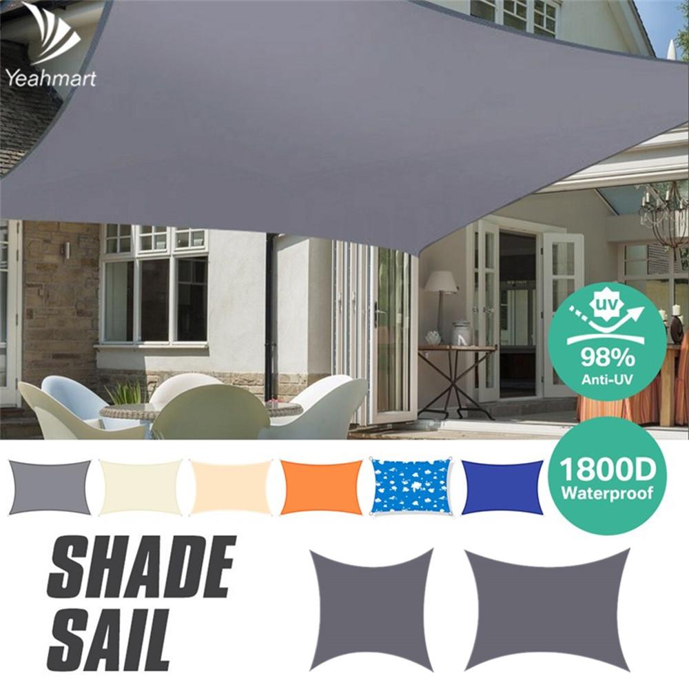 Waterproof Sun Shade Sail 98%UV Block Canopy Awning Square Rectangle 3m*3m/3.6m*3.6m/5m*3m/4m*3m FOR Garden Lawn Patio 40%OFF