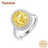 Tancise Women Classic 925 Sterling Silver  7A Zircon Ring Ladies Jewelry Wedding Promise Party Gift