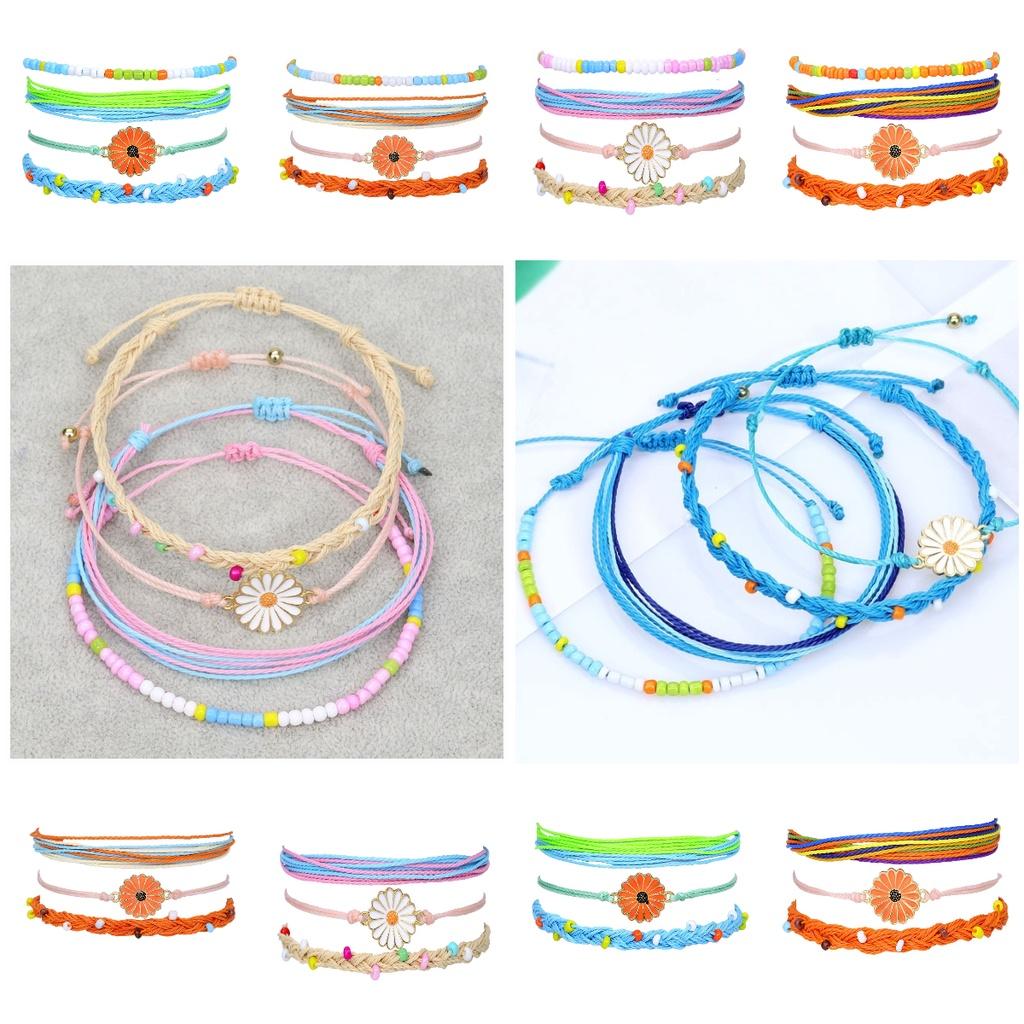 Браслет Дружбы Ромашка Ручной Работы Ножной Браслет Подвеска Цветок Подарки для Девочек Декор Детский