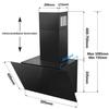 Cooker Hood 60cm,Kitchen Extractor Hood 550m³/h,Carbon Filters,Delayed Shutdown Function,Recirculating&Ducting Modes,Touch