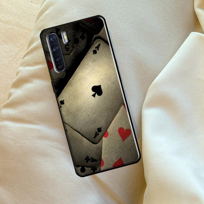Пики Покер Игральные Карты Туз Искусство Для OPPO A74 A54 A94 A15 A17 A77 A79 A58 A78 A98 A5 A9 A16 A76 A96 A52 A72 A53S A57S Чехол