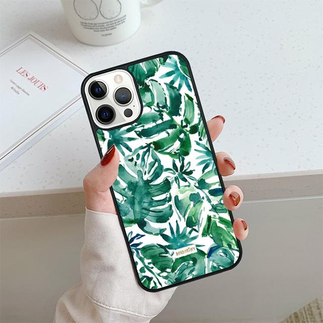 Чехол для телефона с листьями монстеры и цветами пальмы для iPhone 17 Air 14 15 16 13 12 Чехол для Apple 14 15 16 Pro Max Plus