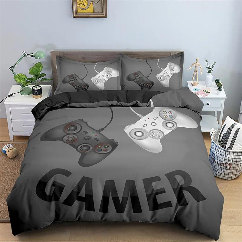 Comforter Soft Game Twin Full Queen King Bedding Set Microfiber Gamepad Controller Print Boys Video Games Comforter