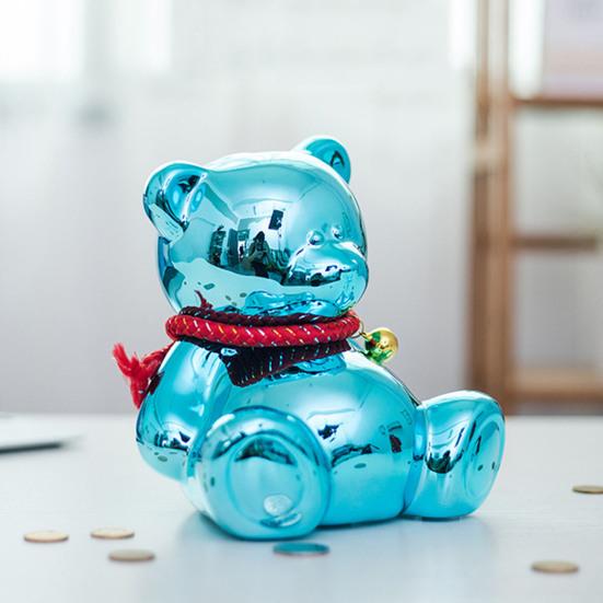 Гальванический медведь-копилка, сидящий медведь, монета, копилка, домашний офис, книжная полка, украшение для рабочего стола, украшение для детей и взрослых, подарок