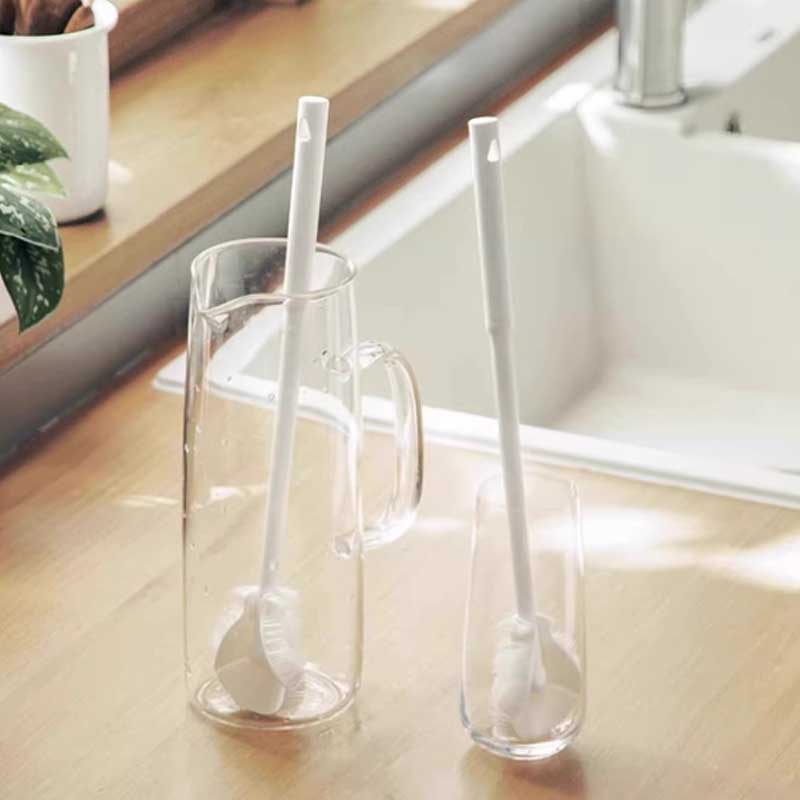 Силиконовая щетка для полной очистки 360° со складной головкой, гибкая щетка для чистки чашек, очиститель, бутылка с длинной ручкой, очистка стекла