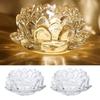 2Pcs Elegant Chinese Glass Lotus Candle Holder Creative Simple Candles Stand  Home Decor