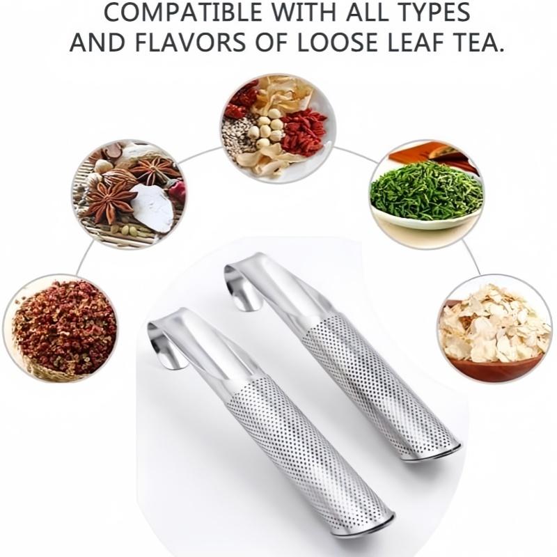 304 Stainless Steel Pipe Hanging Tea Infuser Home Tea Accessories Filter Portable Curved Handle Design Multi-Purpose Tea Tools