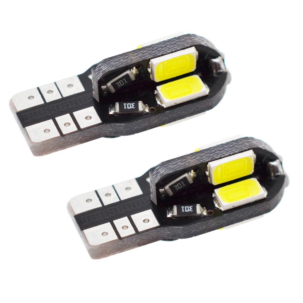 2 шт. салонная лампа Canbus без ошибок T10 5730 8SMD боковая клиновая лампа автомобиля белая лампа для стайлинга автомобилей