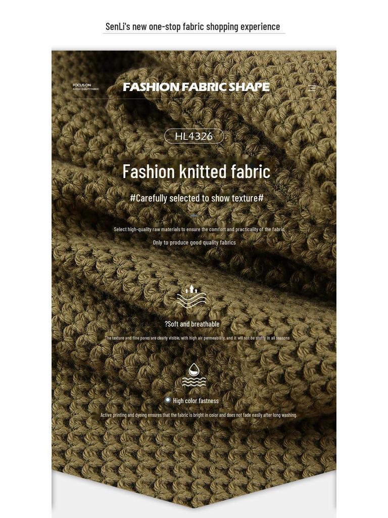 300g Wool Blend Fish Scale Sweater Fabric - Thick, Stretchy, and Warm for Cardigans or Jackets