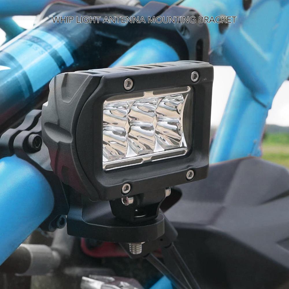 2Pcs Adjustable Clamp Flag Mount Bracket Black Antenna Mounting Bracket Off-Road Vehicle