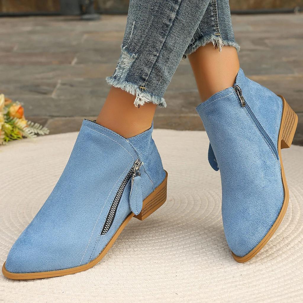 Fashion Women Ankle Boots 2024 New Square Heel Platform Boots Women Sexy High Heels Shoes Winter Casual Fashion Boots Botas De Mujer