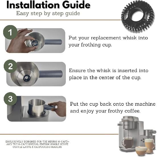 Replacement Frother Whisk for Keurig K-Café and K-Café Special Edition Single Serve Coffee Latte & Cappuccino Maker