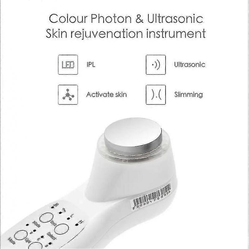 Ultrasonic 7 Led Color Lights Instrumen Rejuvenation Beauty Massage Instrument - Ri