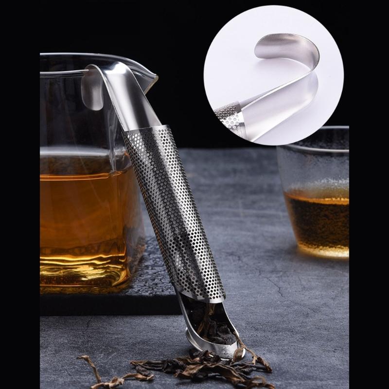 Teas Infuser Set For Loose Leaf Brewing Stainless Steels Net Filter With Hanging Hook Handle And Included Cleaning Brush