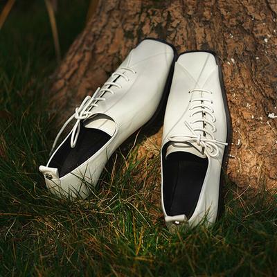 Мода НОВЫЕ Весенне-Осенние Женские Туфли Натуральная Кожа Женская Обувь Квадратный Носок Массивный Каблук Женские Туфли Обувь На Шнуровке Обувь На Низком Каблуке