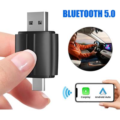 Беспроводной адаптер 2-в-1 для беспроводного CarPlay для автомобиля, подходит для iOS и Android