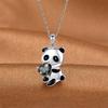 Heart Round Pendant Necklace Fashion Panda Necklace Collar Jewelry Gift Chokers Shape Zircon Bear Necklace Women Charm Chain