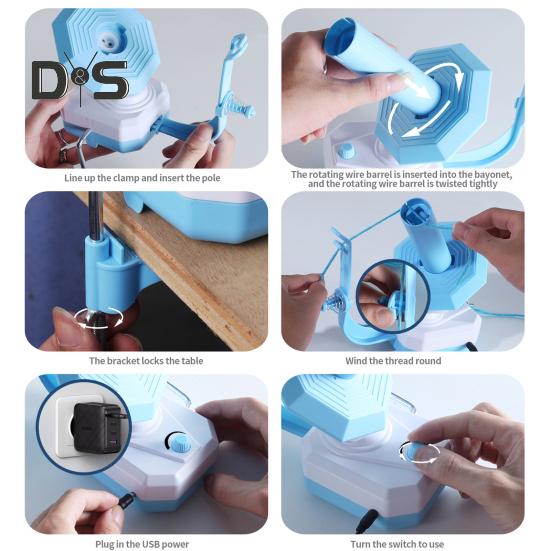 Electric Yarn Winder Adjustable Speed Yarn Ball Winder Lower Noise Large Capacity Tabletop Yarn Dispenser for Crocheters