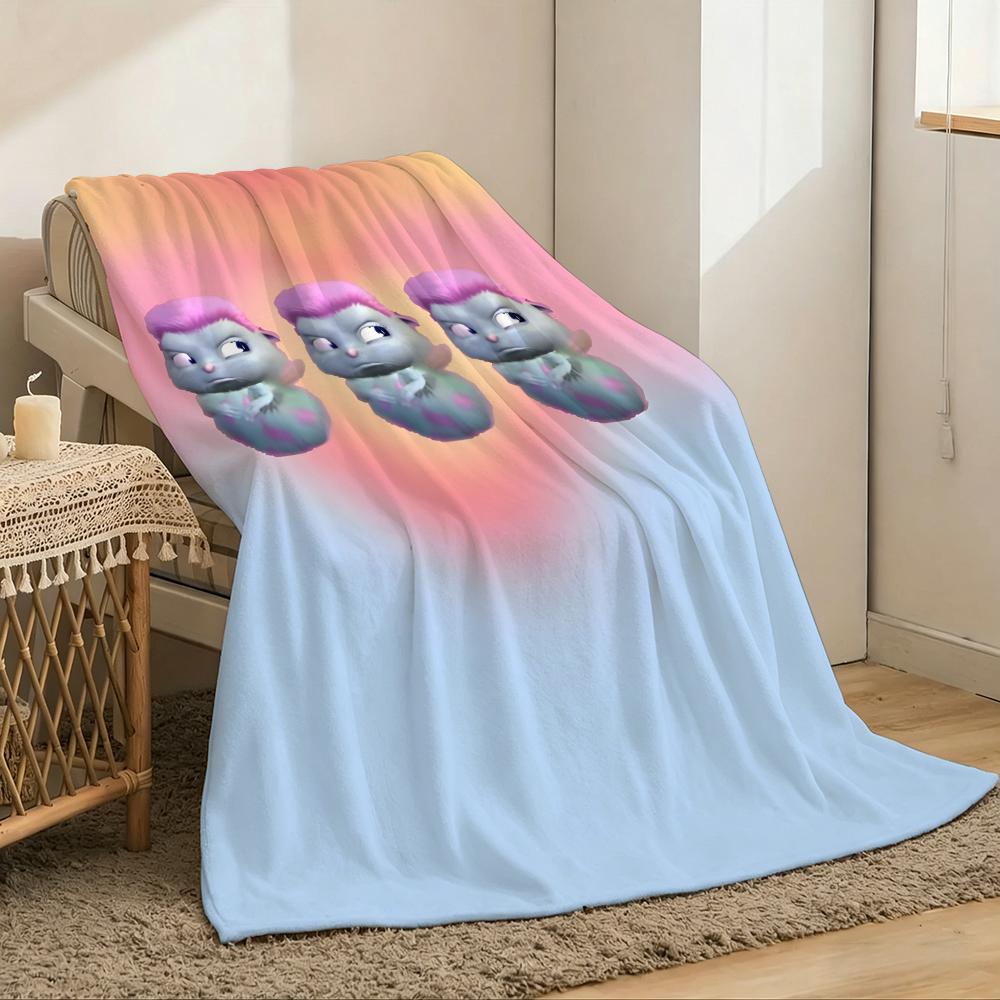 Bibble Throw Lightweight 240g Flannel Blanket Soft Skin-friendly for Summer Cooling