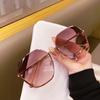 New Rimless Trimmed Sunglasses Summer Tide Sunglasses Women's Big Face Slim Sunglasses.