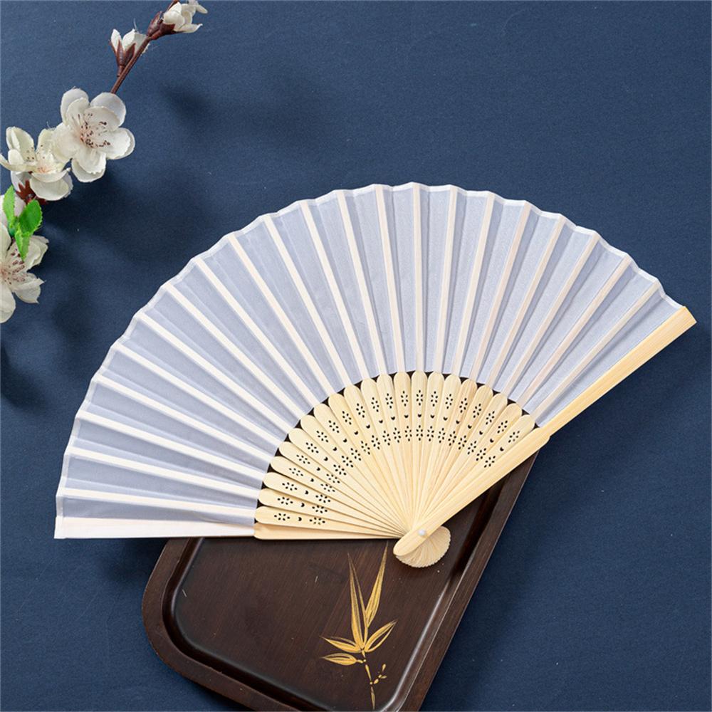 21cm Folding Hand Fan DIY Chinese Blank Paper Bamboo Fan Wooden Antiquity Fan DIY Calligraphy Painting Home Party Decor Gifts