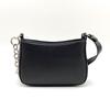 Korean Style Black Patchwork Metal Ring Underarm Baguette PU Shoulder Bag - Vintage Women's Crossbody Handbag