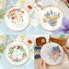 Crafts Handmade Painting Flowers Plants Pattern Cross Stitch DIY Embroidery Embroidery Starter Kit