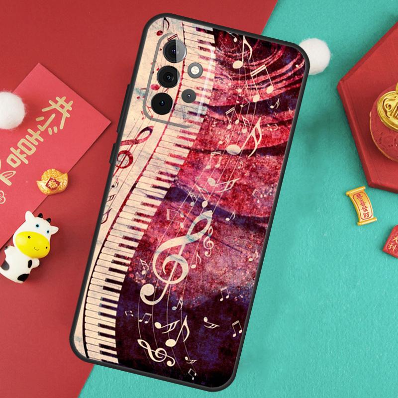 Музыкальный чехол с клавишами пианино для Samsung Galaxy A13 A33 A53 A15 A25 A35 A55 A54 A34 A14 A71 A51 A12 A32 A52 Чехол