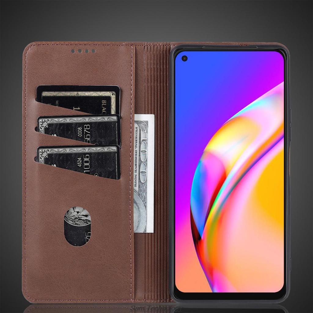 Роскошный магнитный адсорбционный кожаный чехол для OPPO A94 5G / OPPO A95 5G Flip Cover Защитный чехол Capa Fundas Coque
