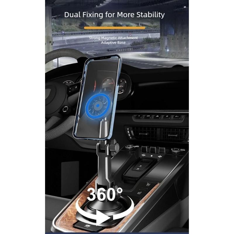Автомобильный держатель для телефона в подстаканник с hands-free навигацией, регулируемым углом, магнитный, для безопасности вождения