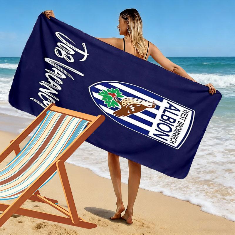West Bromwich Albion Beach Towel, Large Soft Quick Dry Towel for Beach Camping Swimming