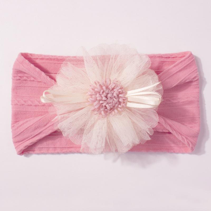 Hot-selling New Children's Headband Cute Mesh Flower Baby Jacquard Headscarf Comfortable Baby Jewelry