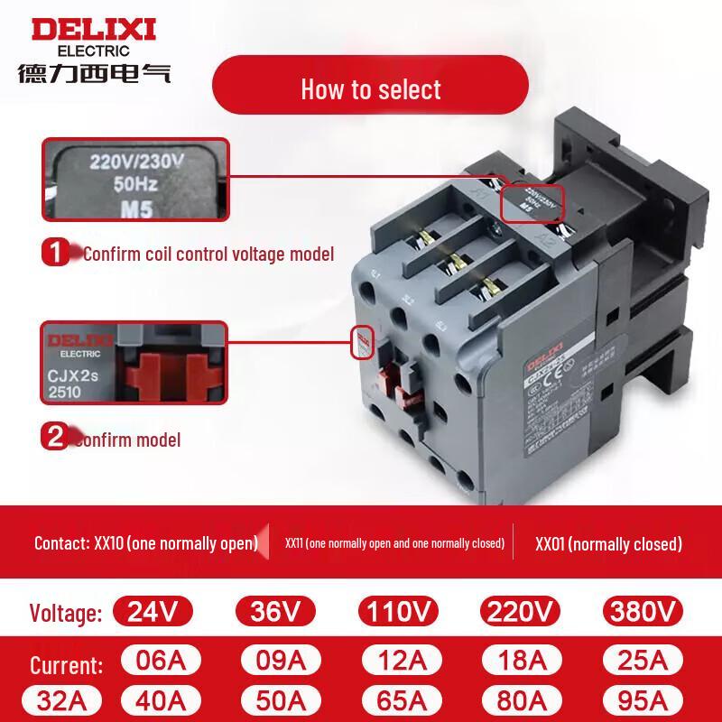 Delixi Electric CJX2s-1211 Household AC Contactor